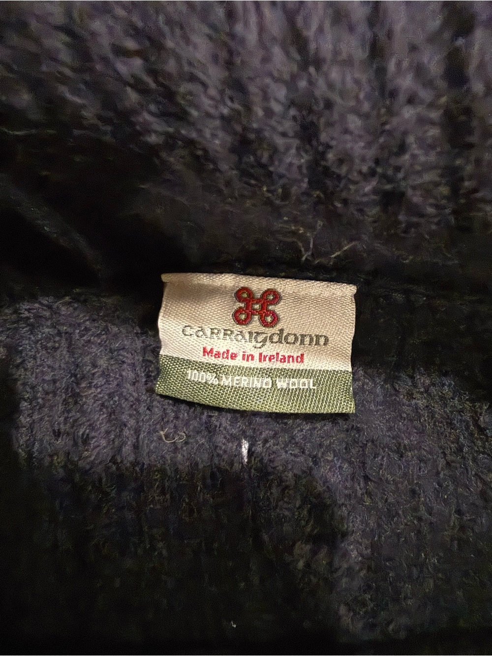 Carraig Donn Navy Merino Wool Turtleneck Sweater Sz M